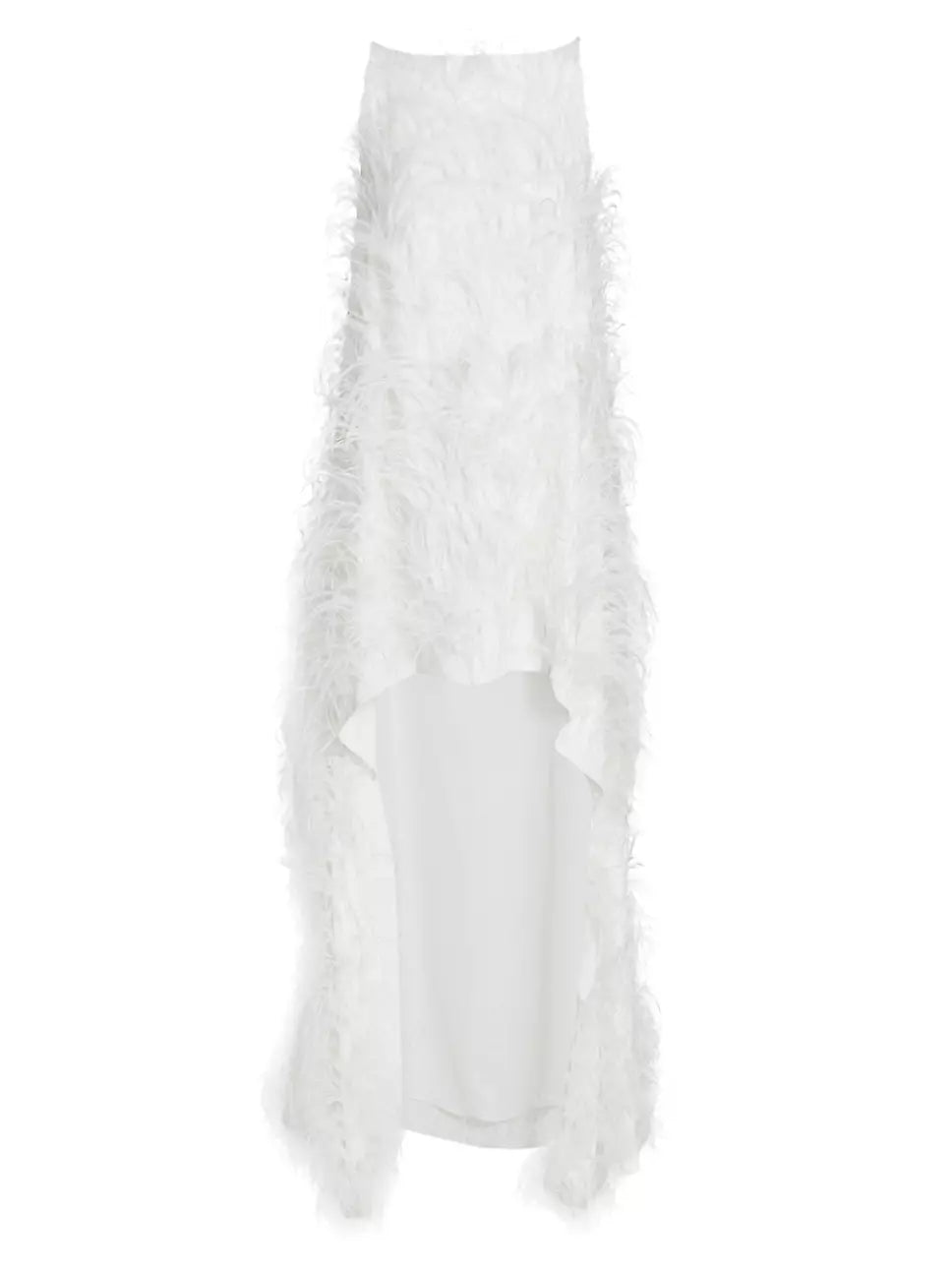 Cult Gaia Emi Feather-Trim High Low Dress - Size L