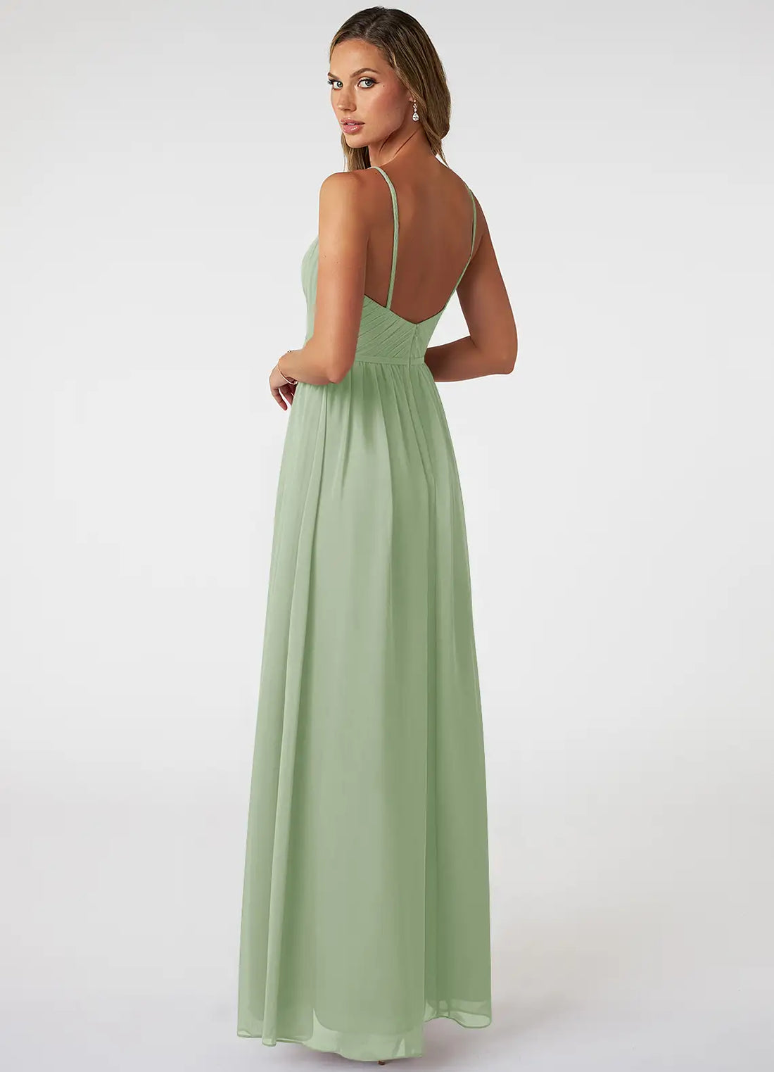 Azazie Zuma Dusty Sage Dress - 0