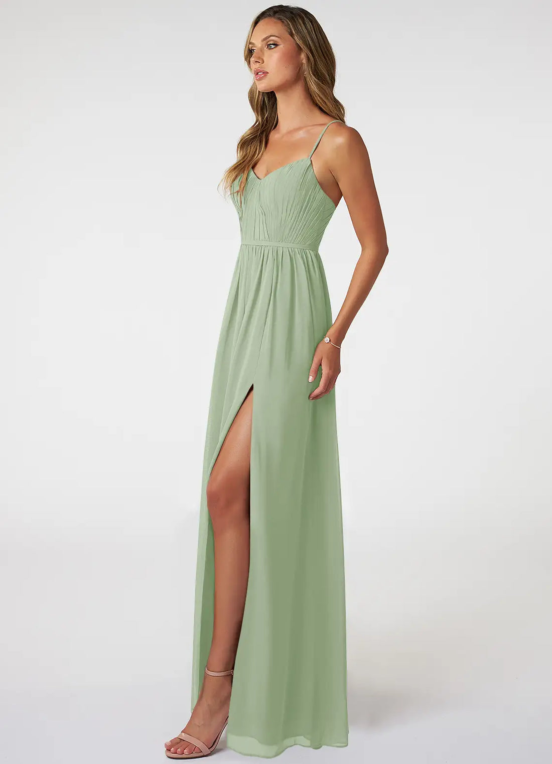 Azazie Zuma Dusty Sage Dress - 0