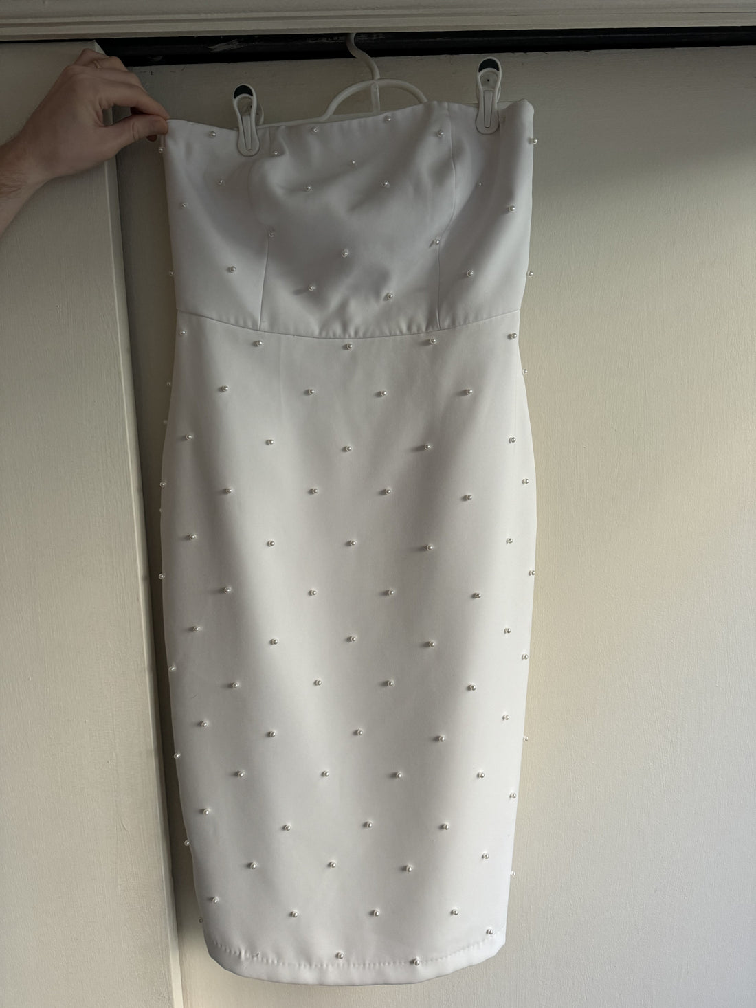 Sachin & Babi Gemma Strapless Back-Bow Pearl Midi Dress - 8