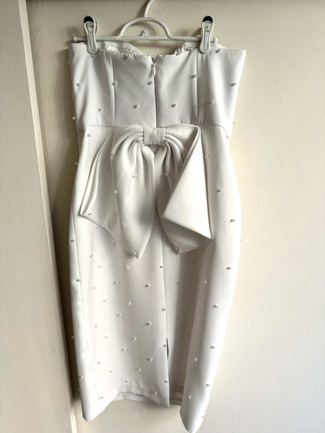 Sachin & Babi Gemma Strapless Back-Bow Pearl Midi Dress - 8