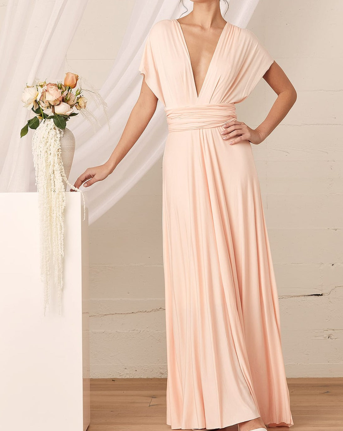 Lulus Tricks of the Trade Blush Pink Maxi Dress - M