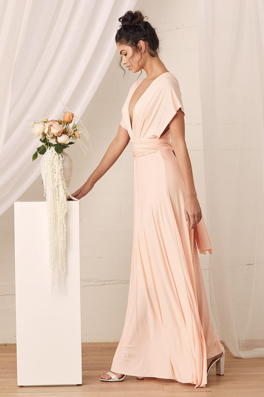 Lulus Tricks of the Trade Blush Pink Maxi Dress - M