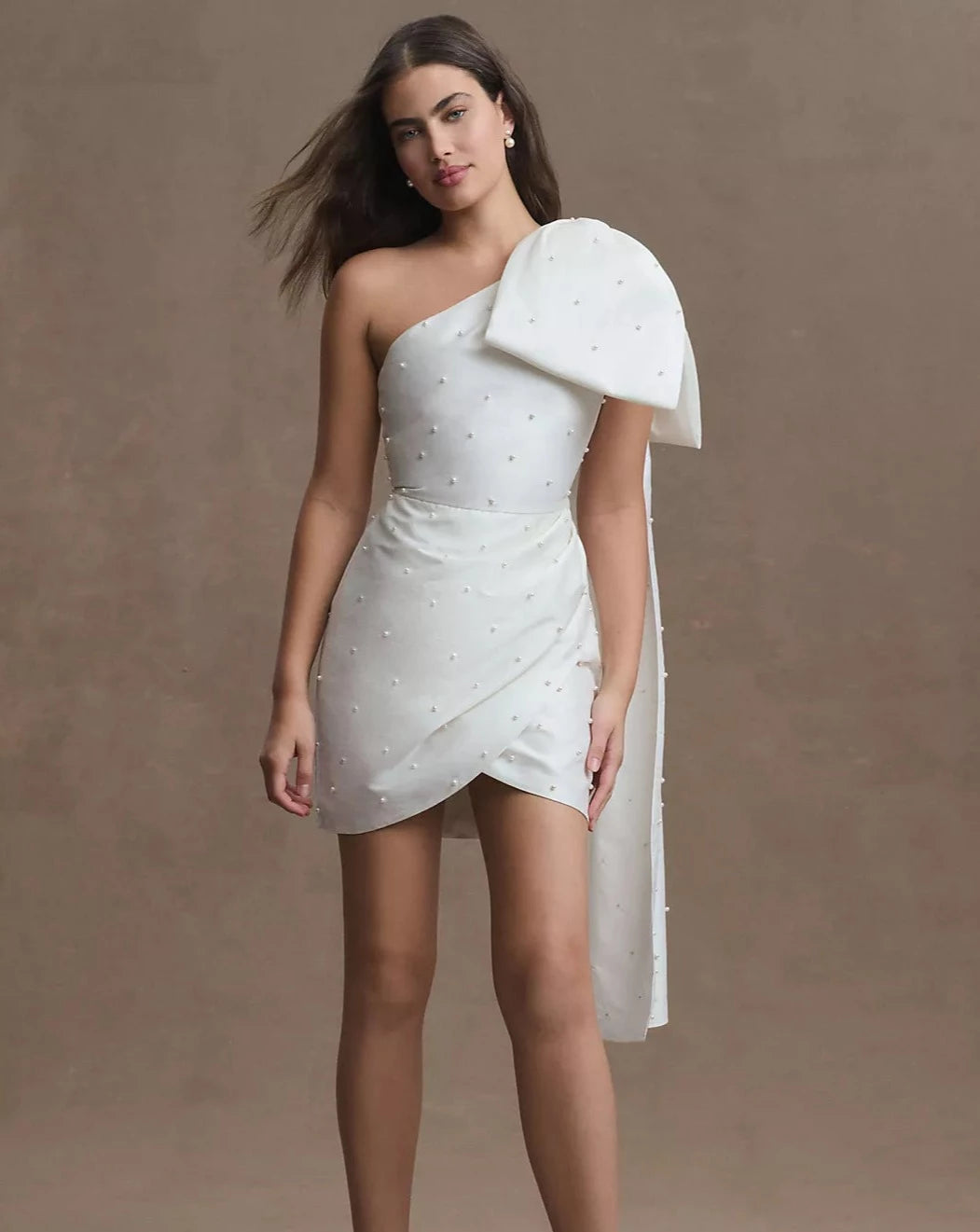 Sachin & Babi Pippa One-Shoulder Pearl-Embellished Mini Dress - 6 - Studio MariéeMariee Secondhand Wedding Outfit