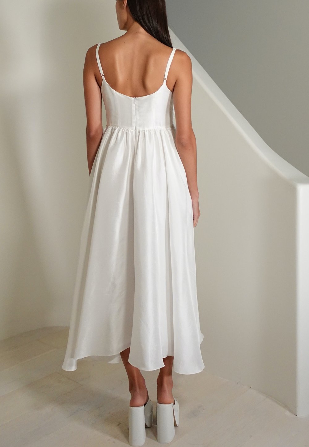 Azeeza Devon Raw Silk White Dress - XS