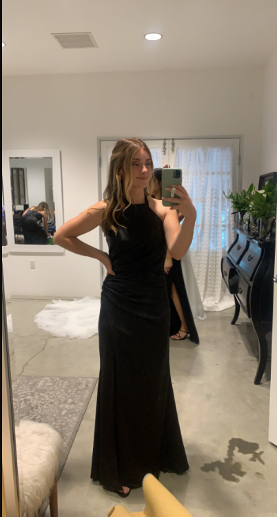 Revelry Fallon Satin Dress in Black - 4