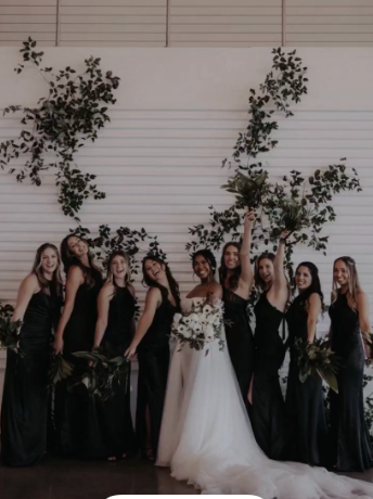 Revelry Fallon Satin Dress in Black - 4