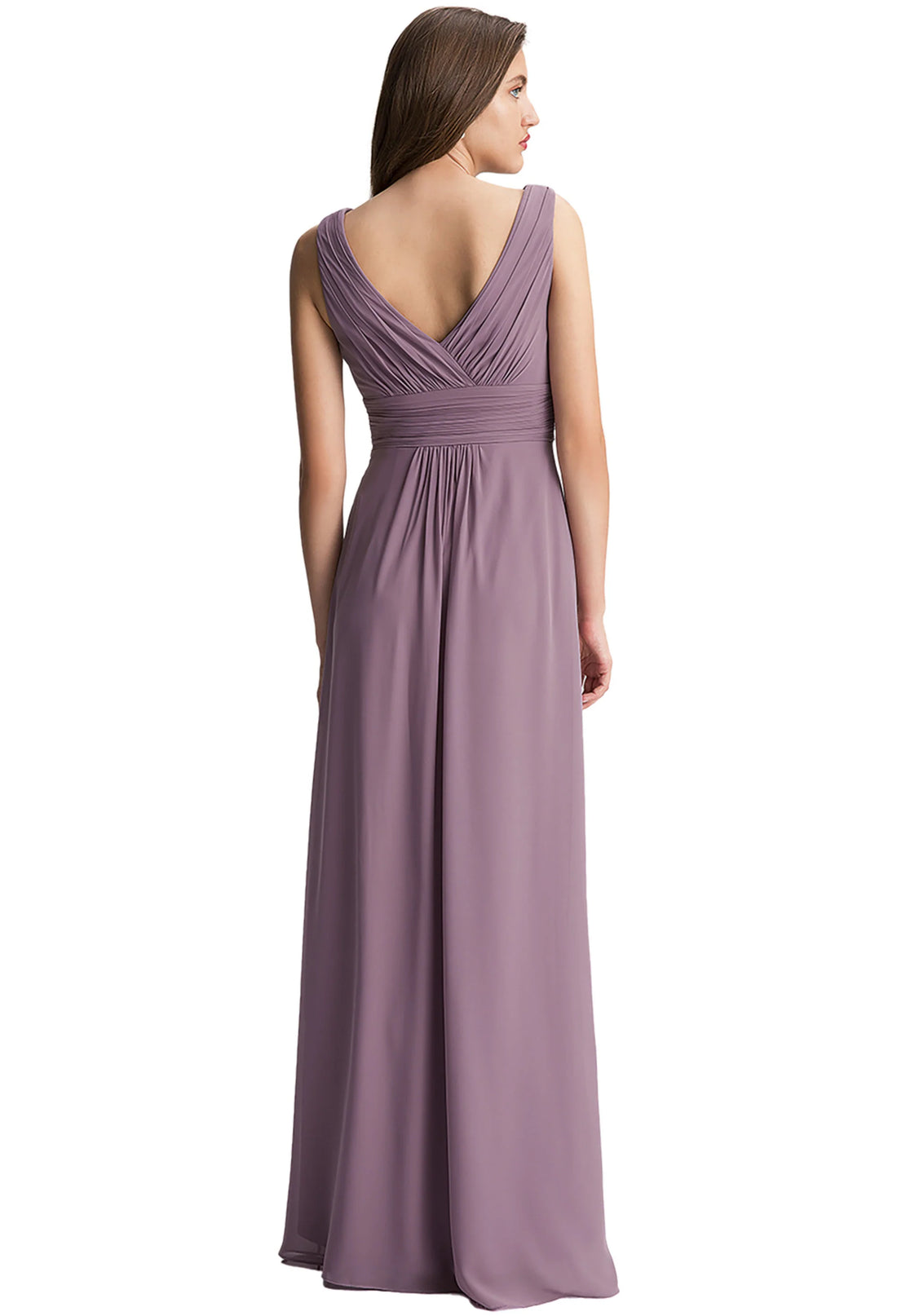 Bill Levkoff Amber Chiffon V-Neck A-Line Princess Dress Frost Rose - 10