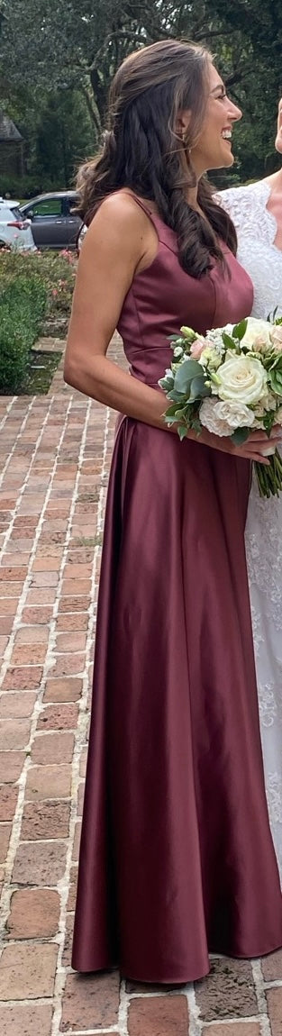 Sorella Vita Modern Satin Bridesmaid Dress in Burnt Orange - 8