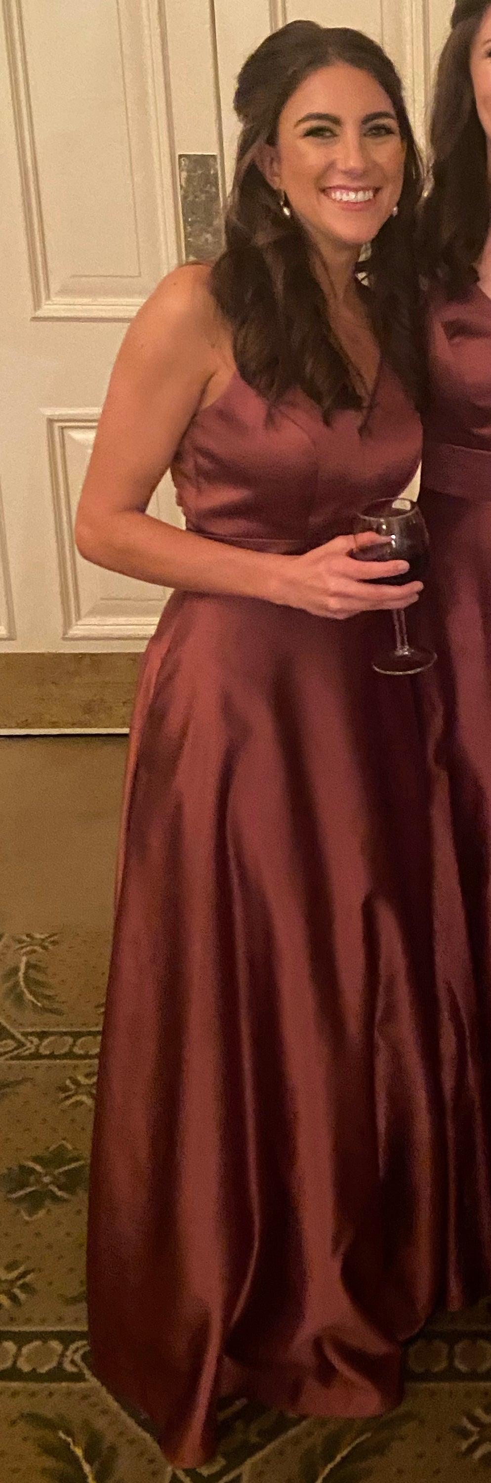 Sorella Vita Modern Satin Bridesmaid Dress in Burnt Orange - 8