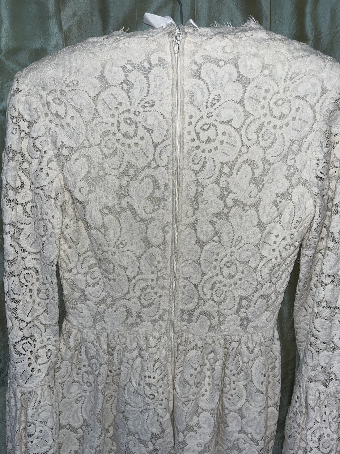 Happy Isles White Floral Crochet Long Sleeve Mini Dress - 2-4 (S)