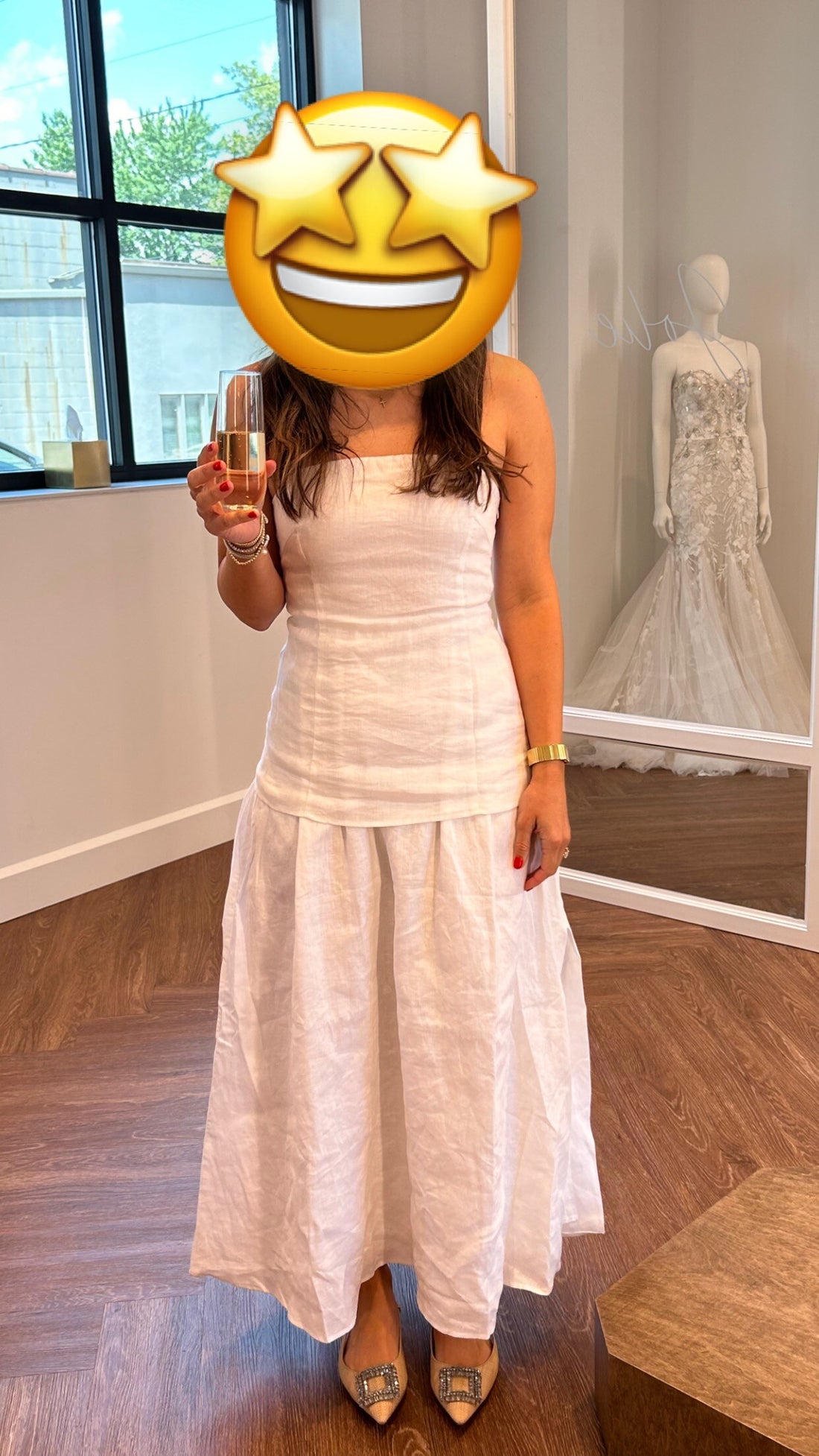 DISSH Saskia White Linen Strapless Dress - 4