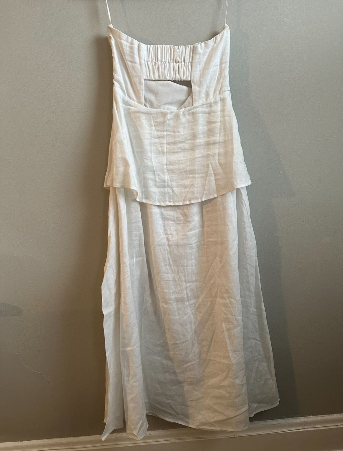 DISSH Saskia White Linen Strapless Dress - 4