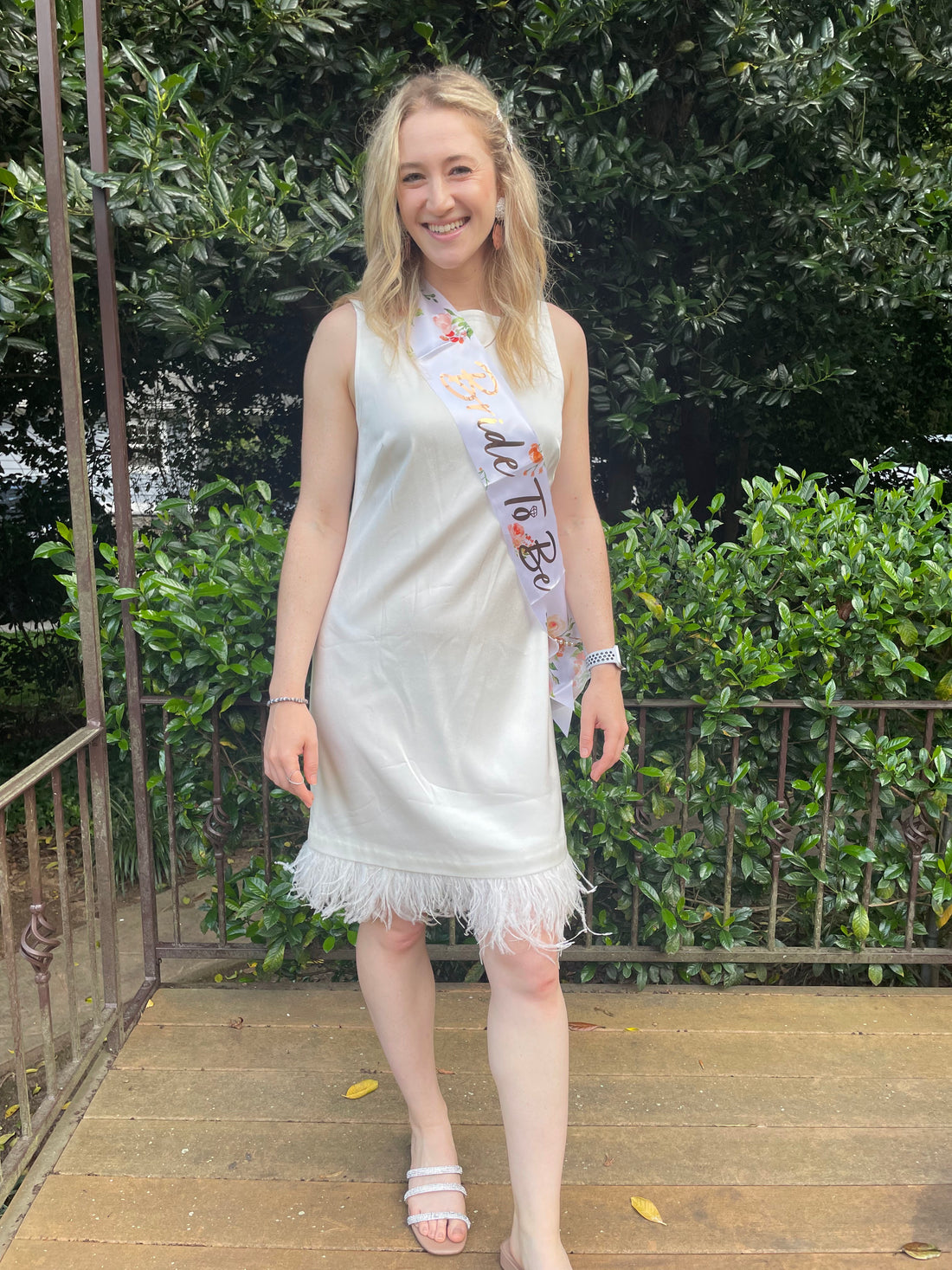 Kobi Halperin Isla Short Dress w/ Feather Trim - S