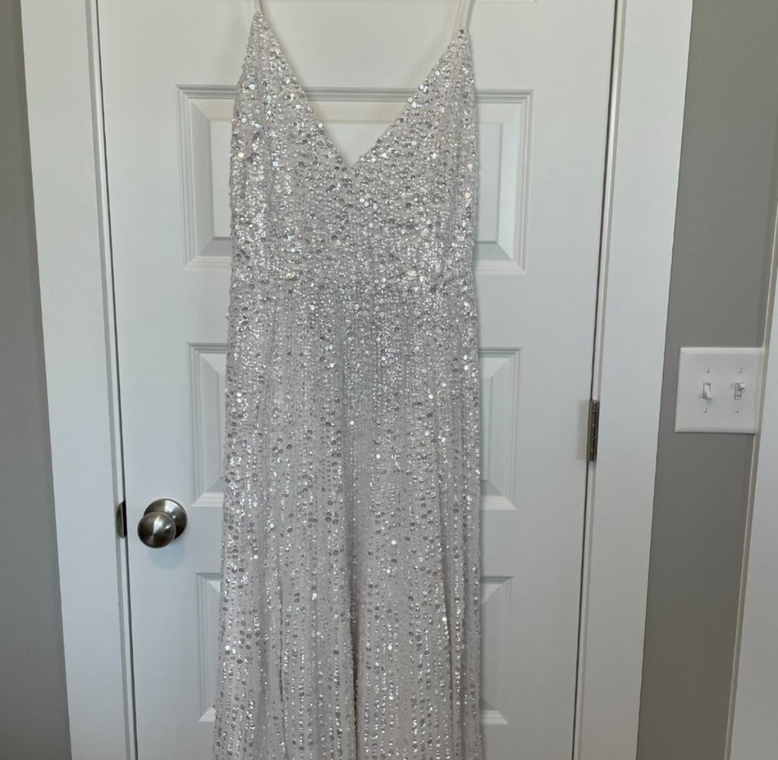 ASOS DESIGN Eva embellished cami midi wedding dress in ivory - 8