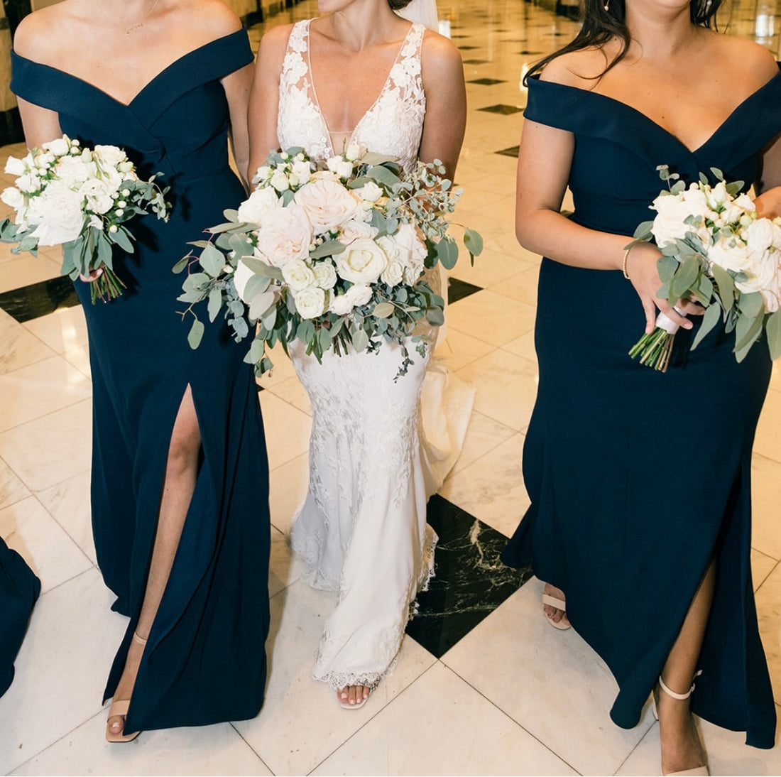 Bella Bridesmaids Dessy Navy Gown