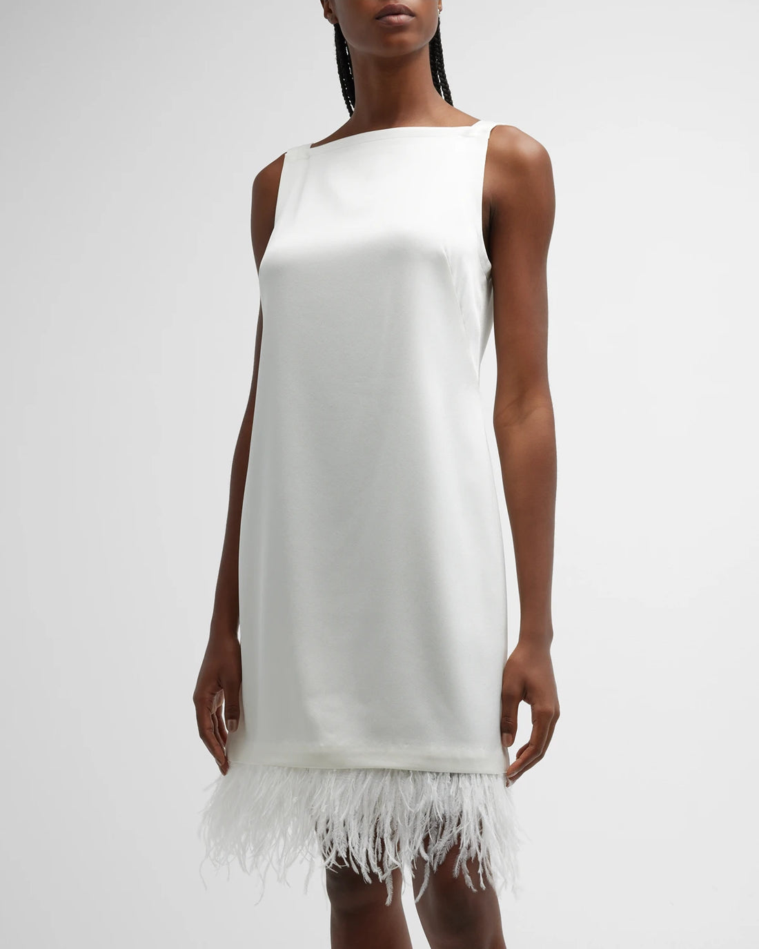 Kobi Halperin Isla Short Dress w/ Feather Trim - S