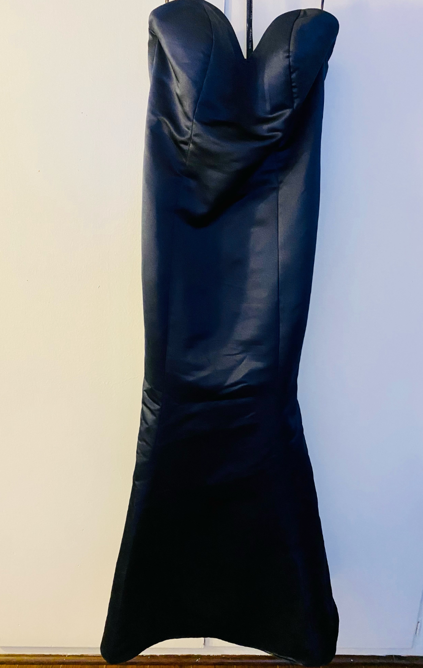 Charlotte Euro Satin Sweetheart Trumpet/Mermaid Dress Euro Navy - Studio Mariée