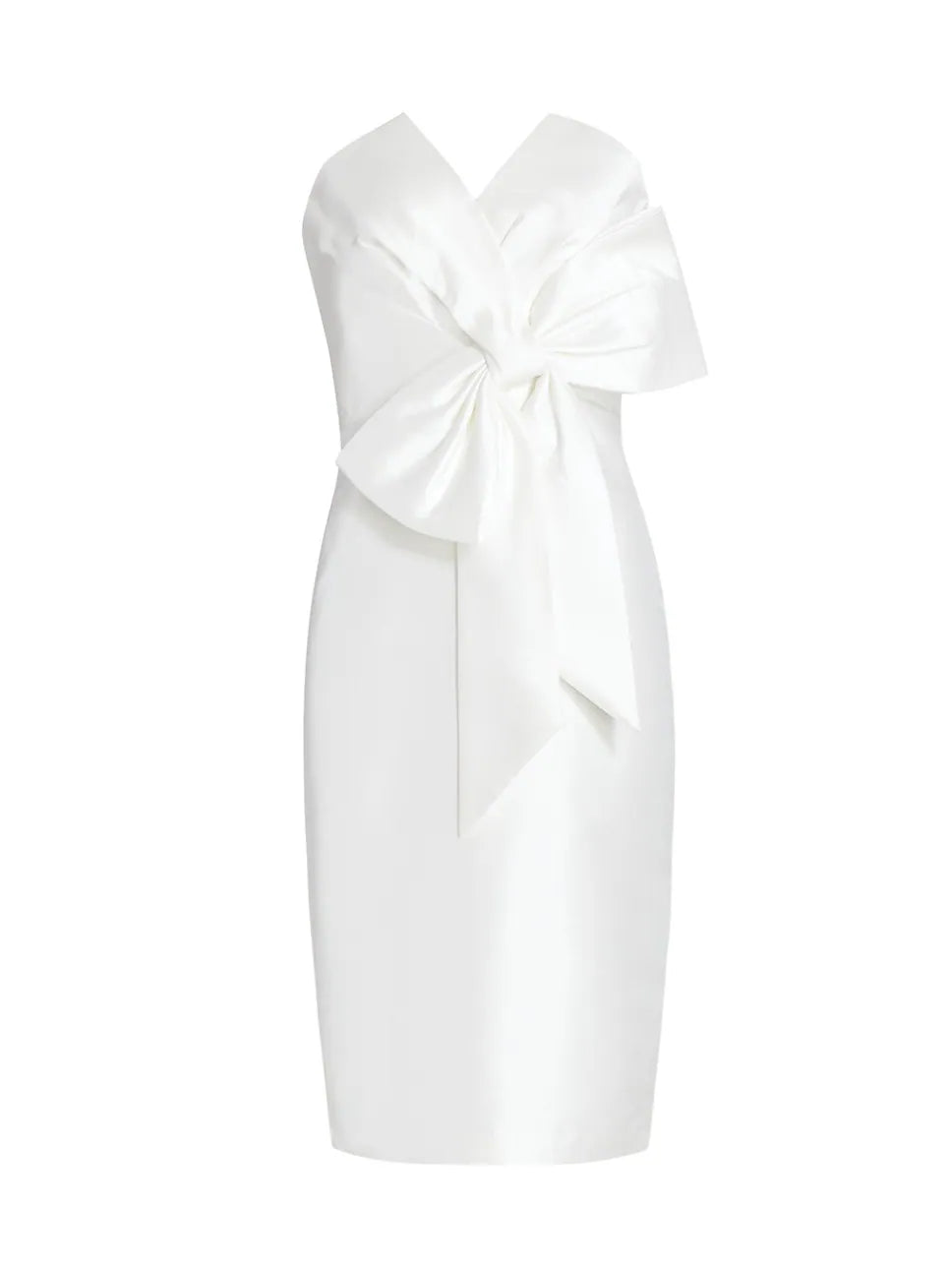Badgley Mischka Scupture Bow-Front Strapless Dress - 12 - Studio Mariée