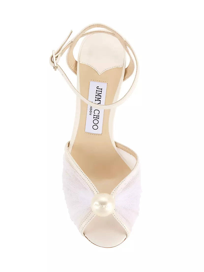 Jimmy Choo Sacaria 85MM Tulle Sandals - US 8
