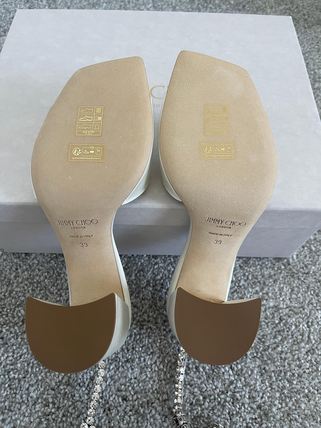 Jimmy Choo Saeda 85 crystal-embellished satin sandals - 39