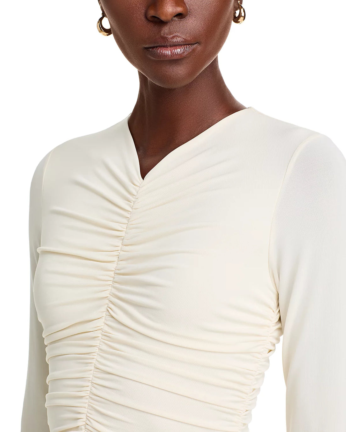A.L.C. Fawn Ruched Mesh Maxi Dress - S