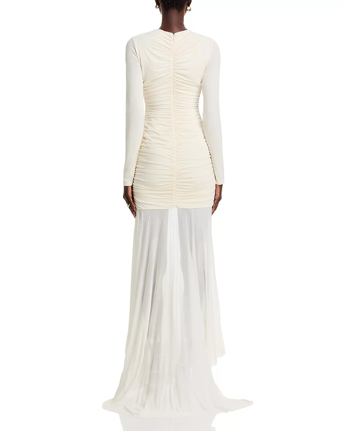 A.L.C. Fawn Ruched Mesh Maxi Dress - S