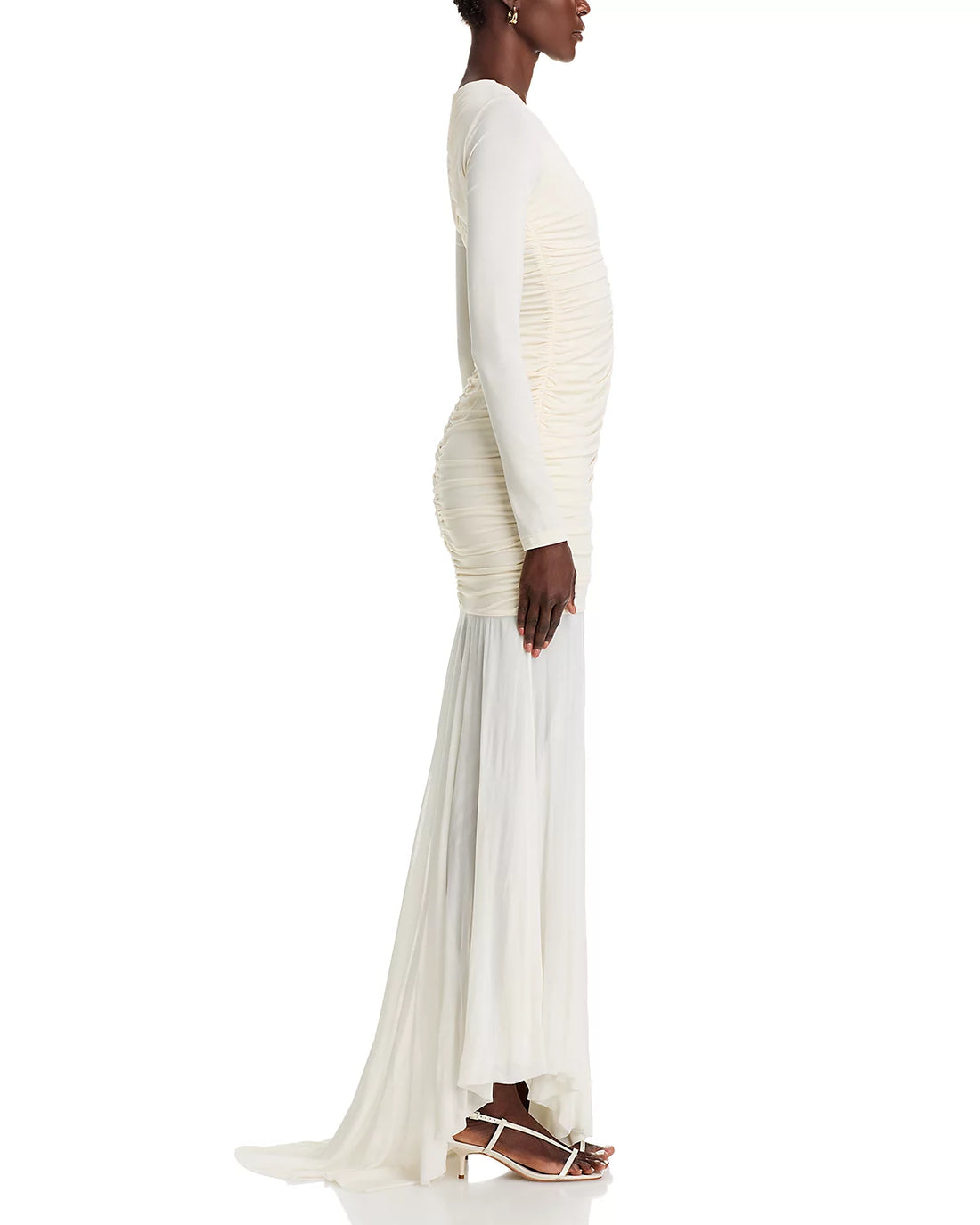 A.L.C. Fawn Ruched Mesh Maxi Dress - S