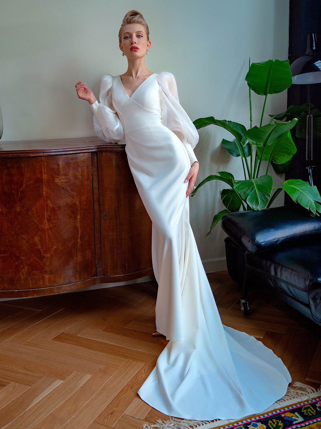 CD CD0187W - Tea Length Shimmering Tulle Wedding Dress with Sheer Bone –  Diggz Formals