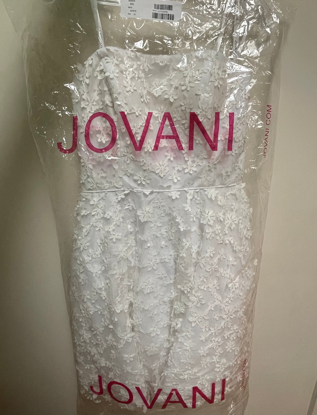 Jovani - 02564 Strapless Floral Appliqued A-Line Dress - 10