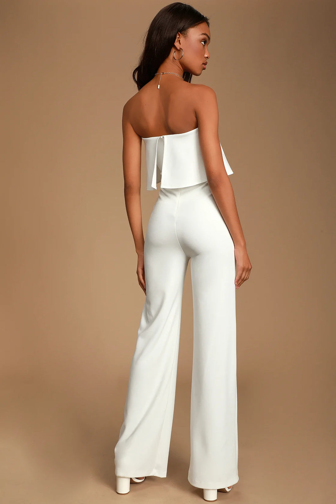 Lulus Power of Love White Strapless Jumpsuit- XS
