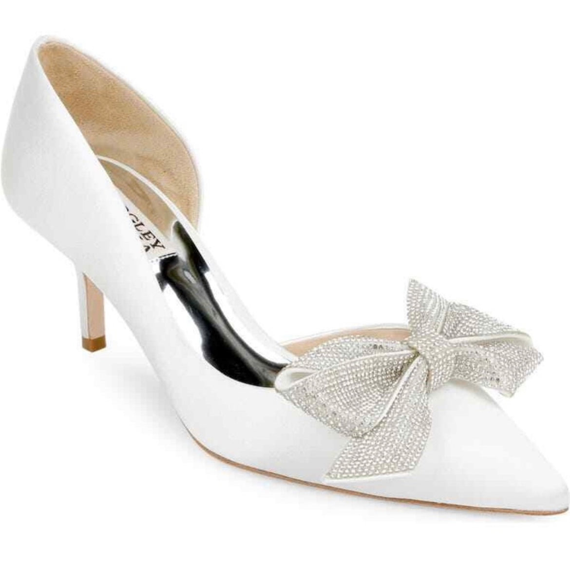 Badgley mischka wedding discount shoes kitten heel