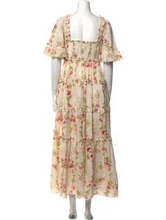 Needle & Thread Floral Print Long A-Line Dress - 0