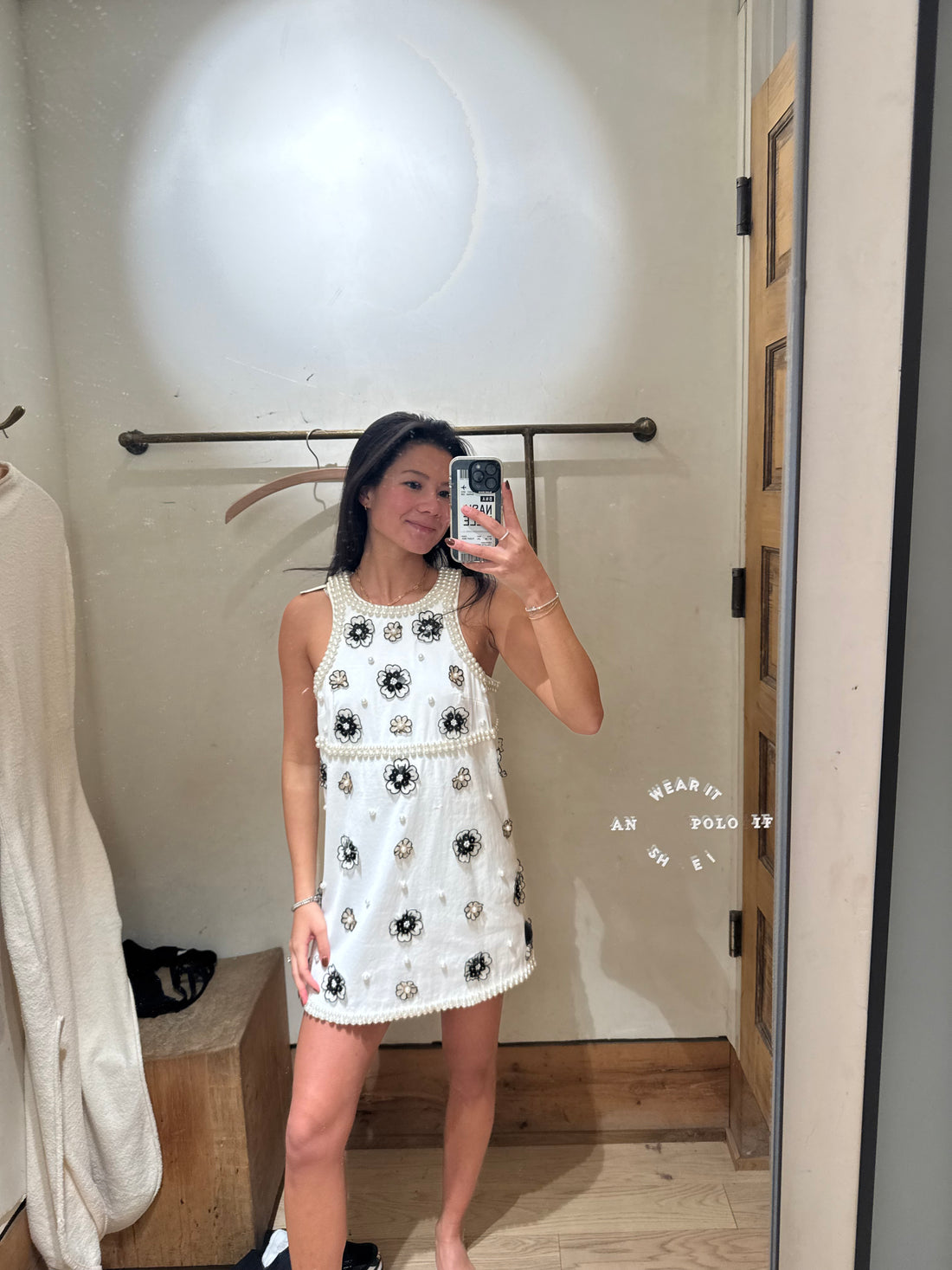 Maeve 3D Embellished Shift Mini Dress - XS