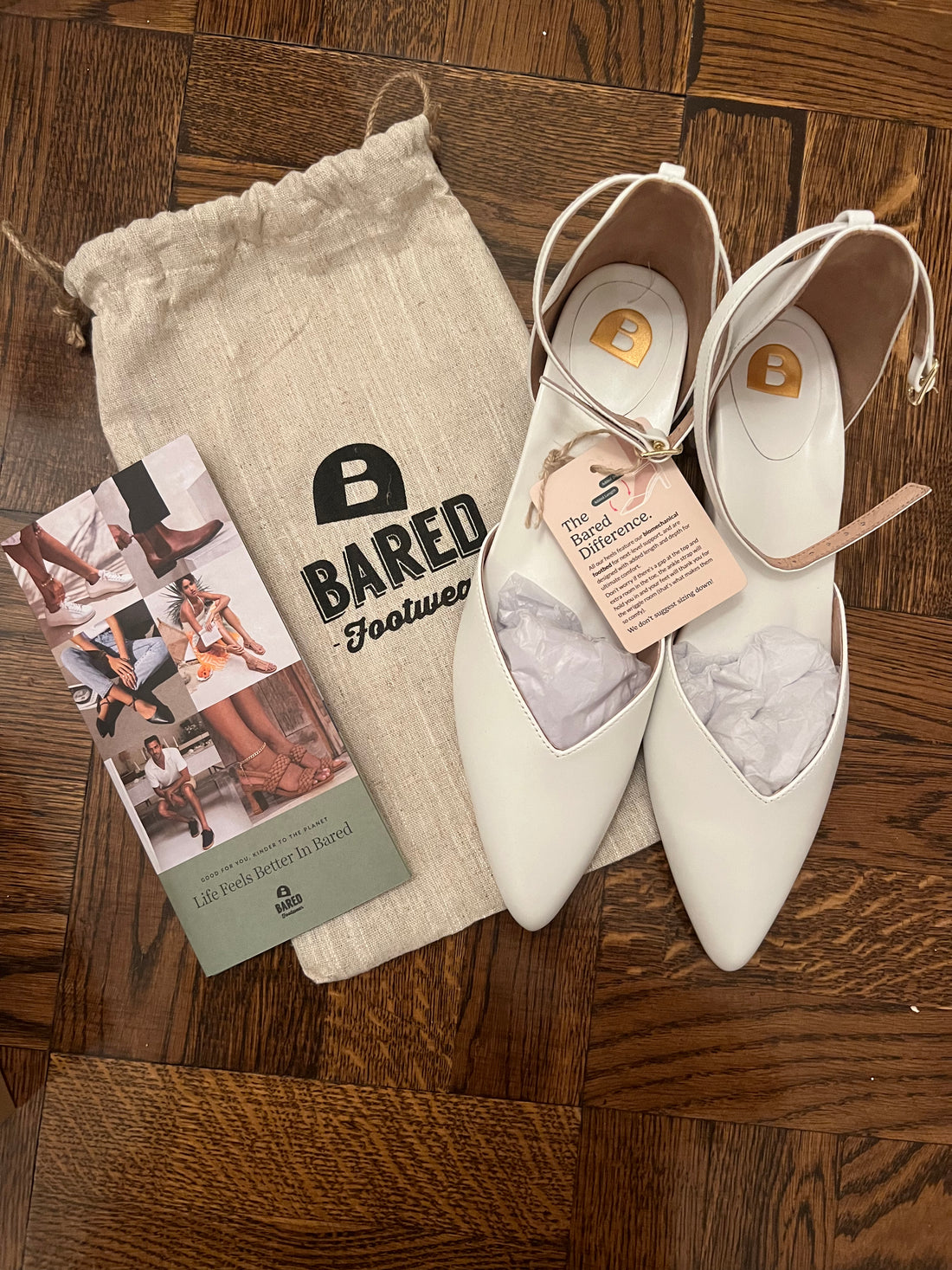 Bared Footwear Quelea White Leather Low Heels - 8