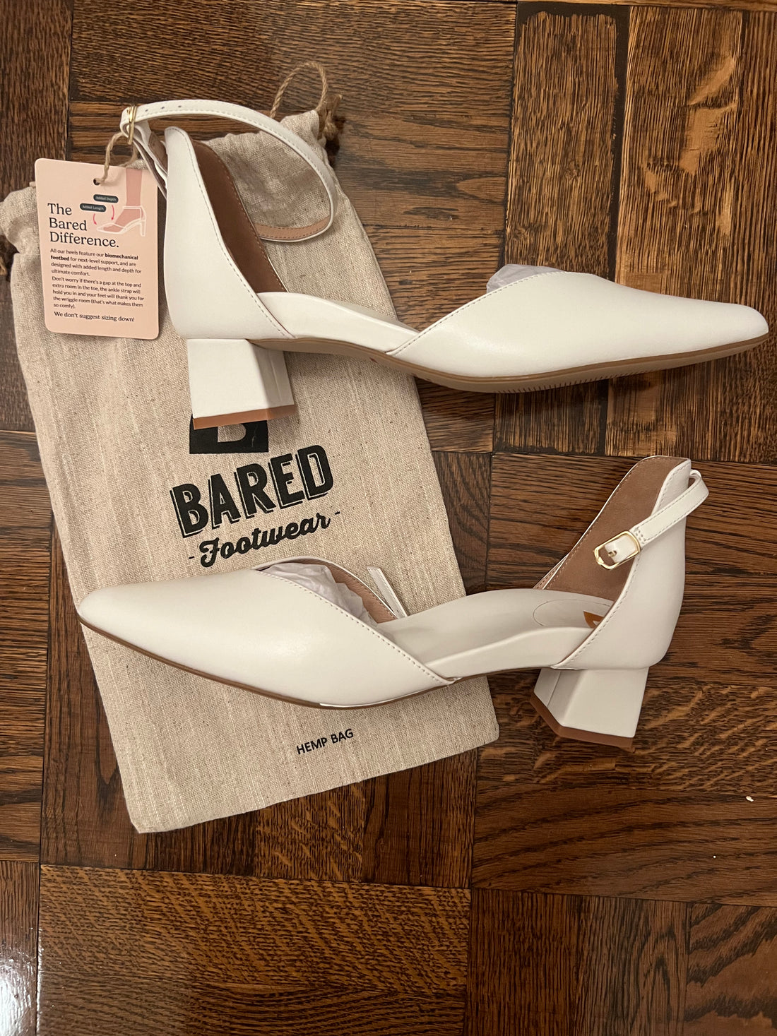 Bared Footwear Quelea White Leather Low Heels - 8