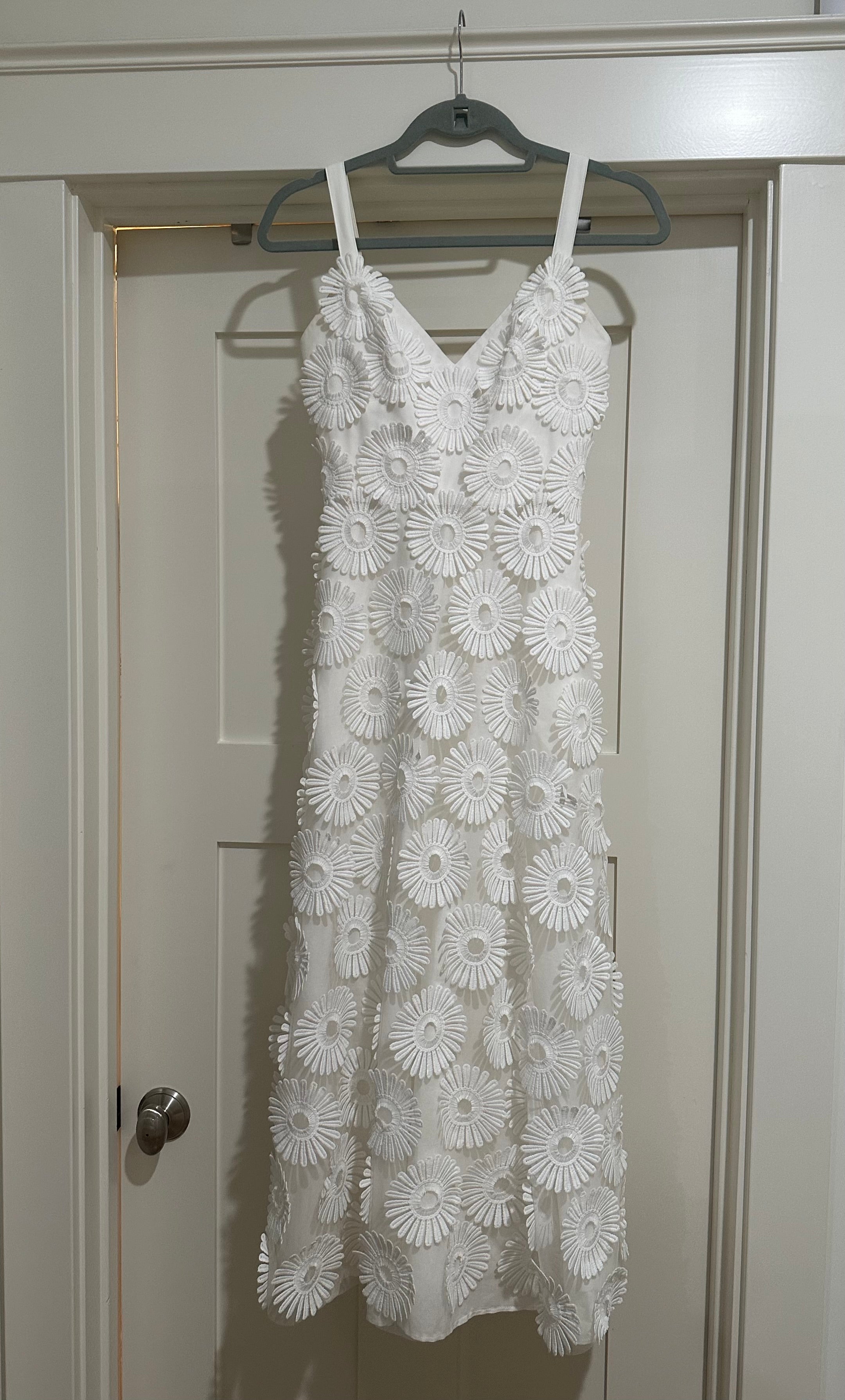 Elie Saab floral lace minidress - White