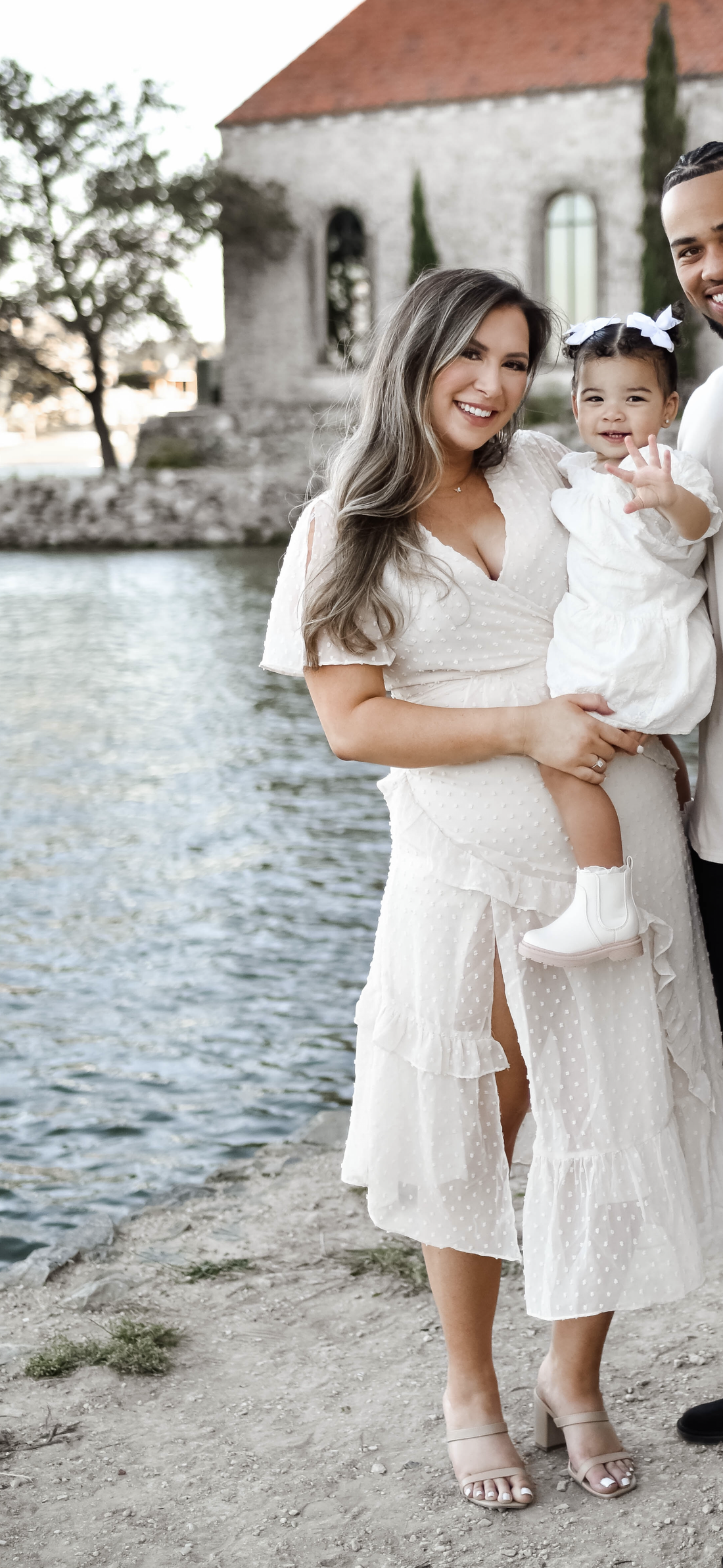 Next to you cream swiss dot ruffled midi best sale dress