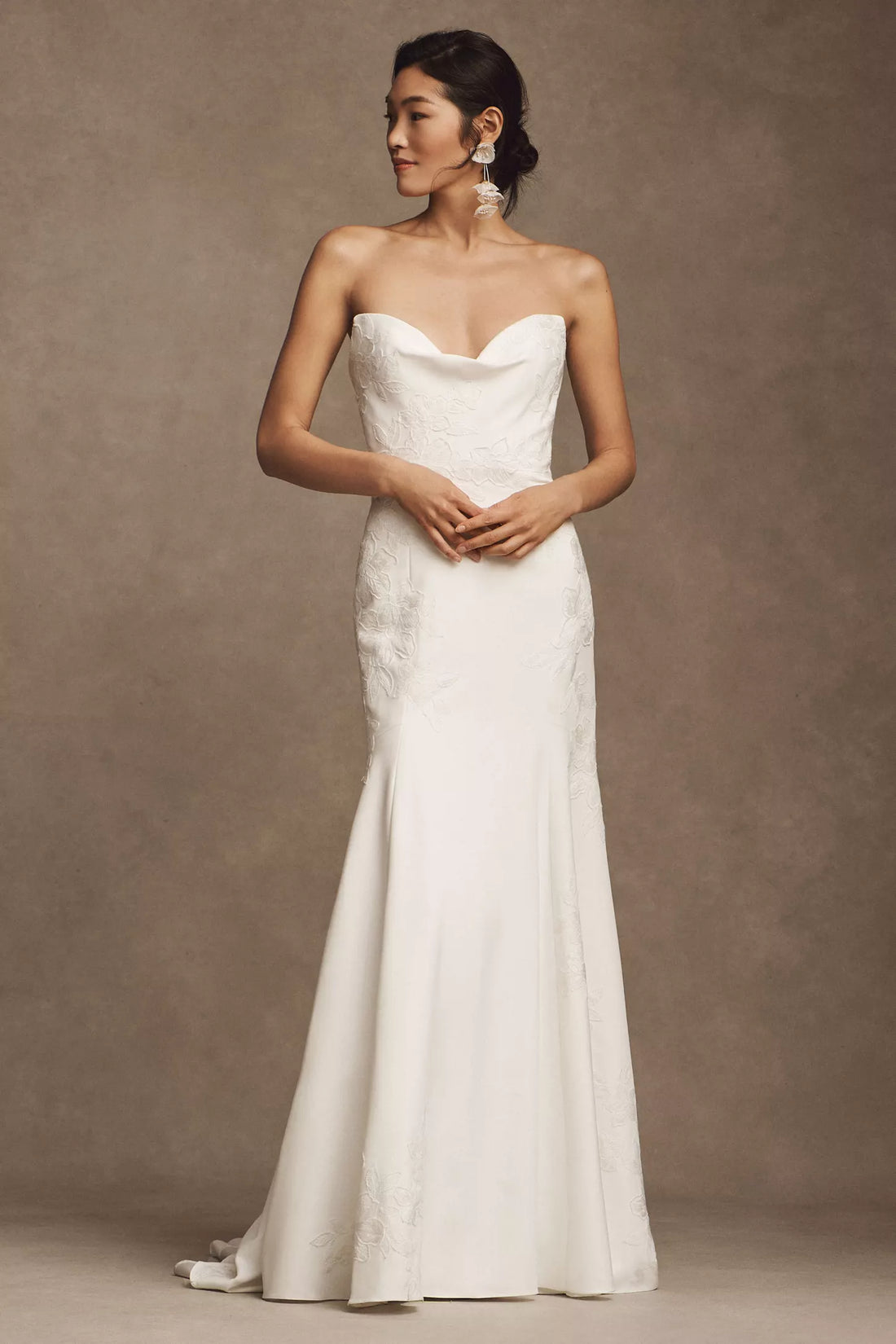 Jenny Yoo Naomi Strapless Crepe Wedding Gown - 4