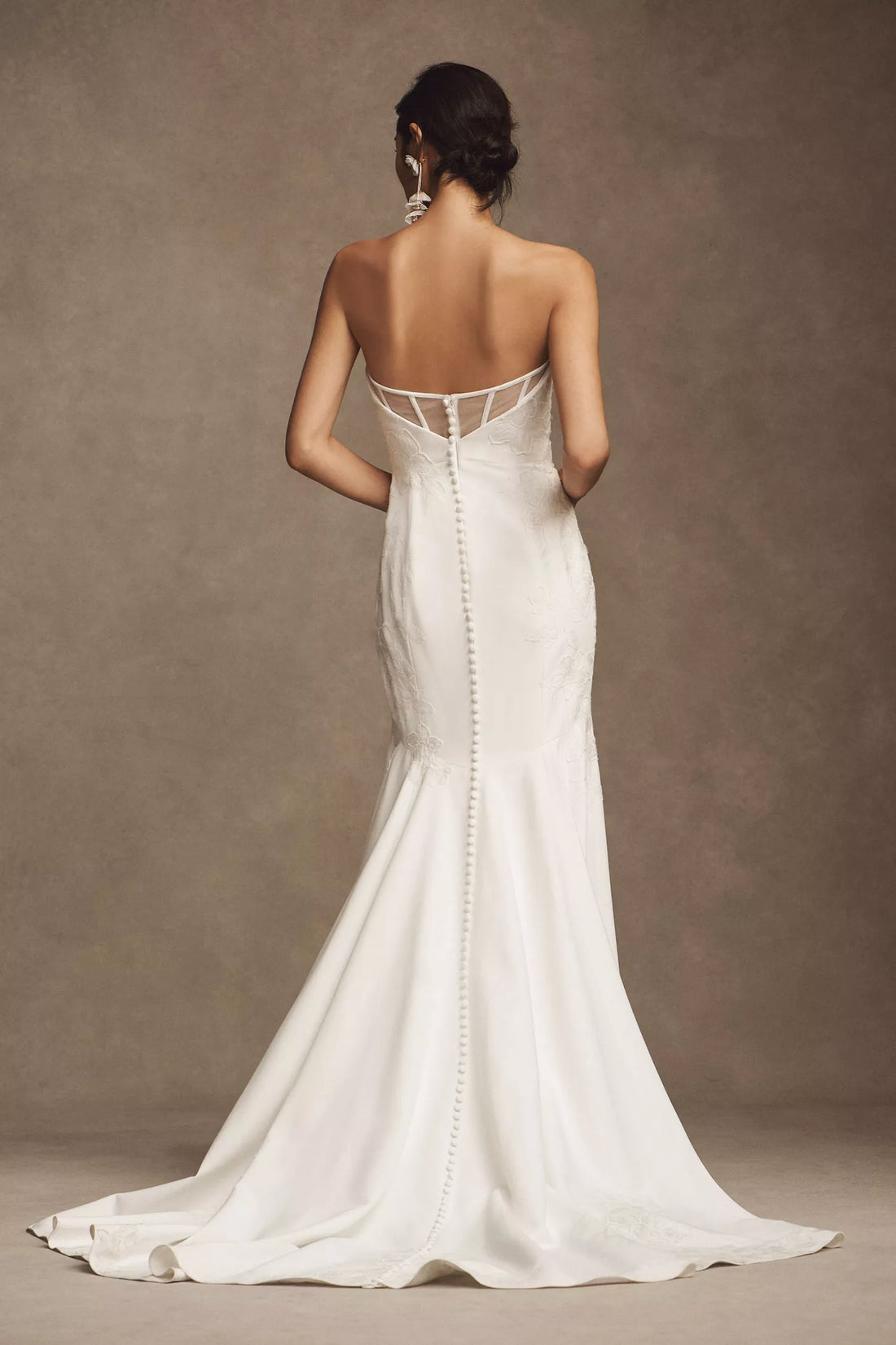 Jenny Yoo Naomi Strapless Crepe Wedding Gown - 4