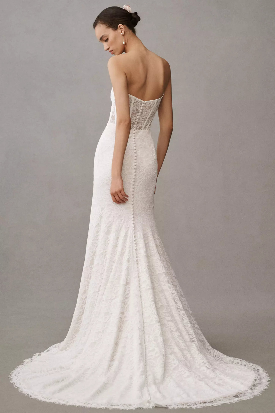 Jenny by Jenny Yoo Dove Long-Sleeve Off-The-Shoulder Lace Wedding Gown - 0