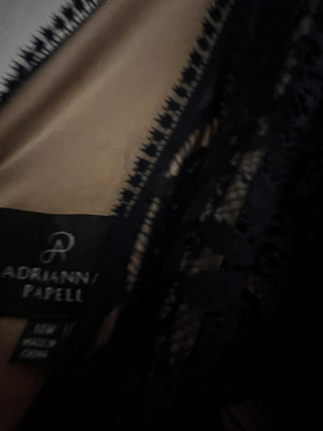 Adrianna Papell - Lace V-Neck Chiffon Dress- 14