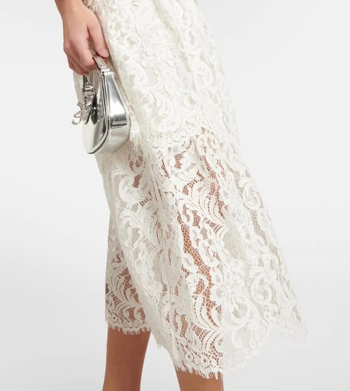 Self Portrait Embellished Lace Midi Dress - 4