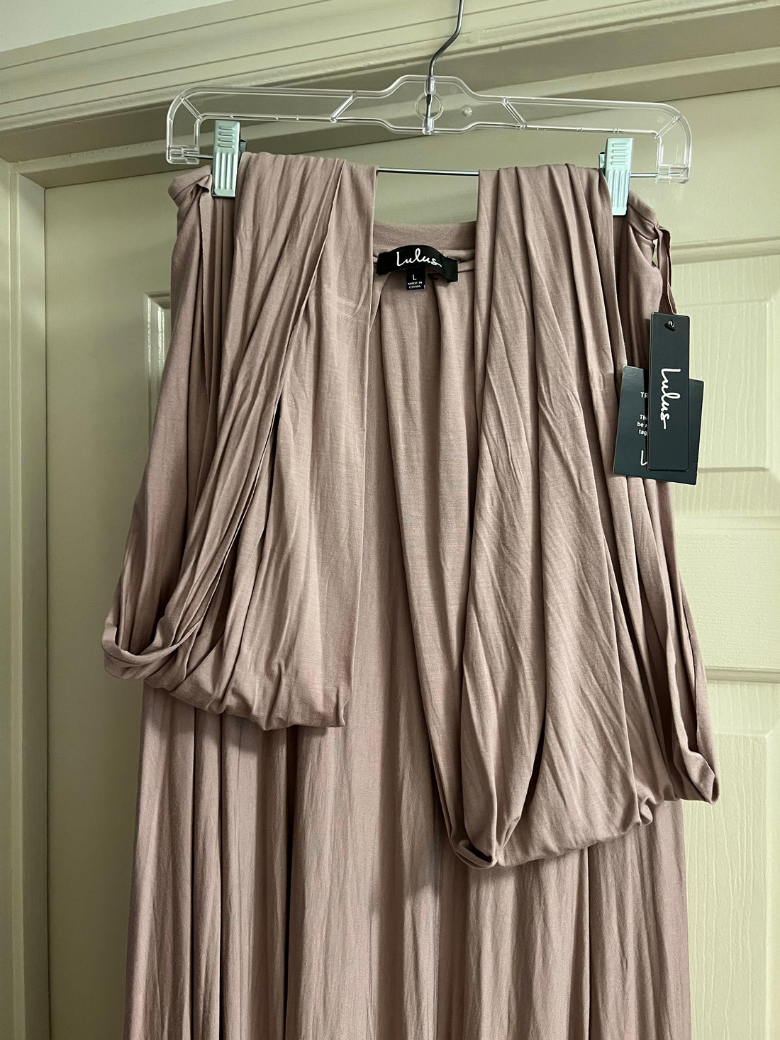 Lulus Tricks of the Trade Taupe Convertible Maxi Dress - L