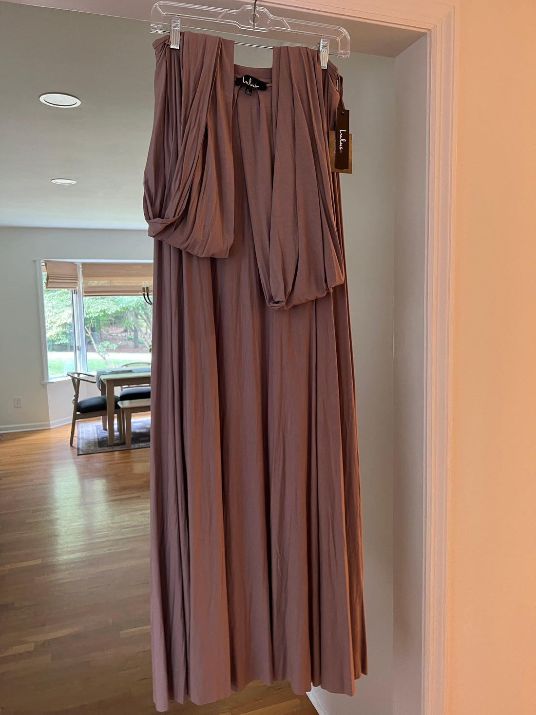 Lulus Tricks of the Trade Taupe Convertible Maxi Dress - L