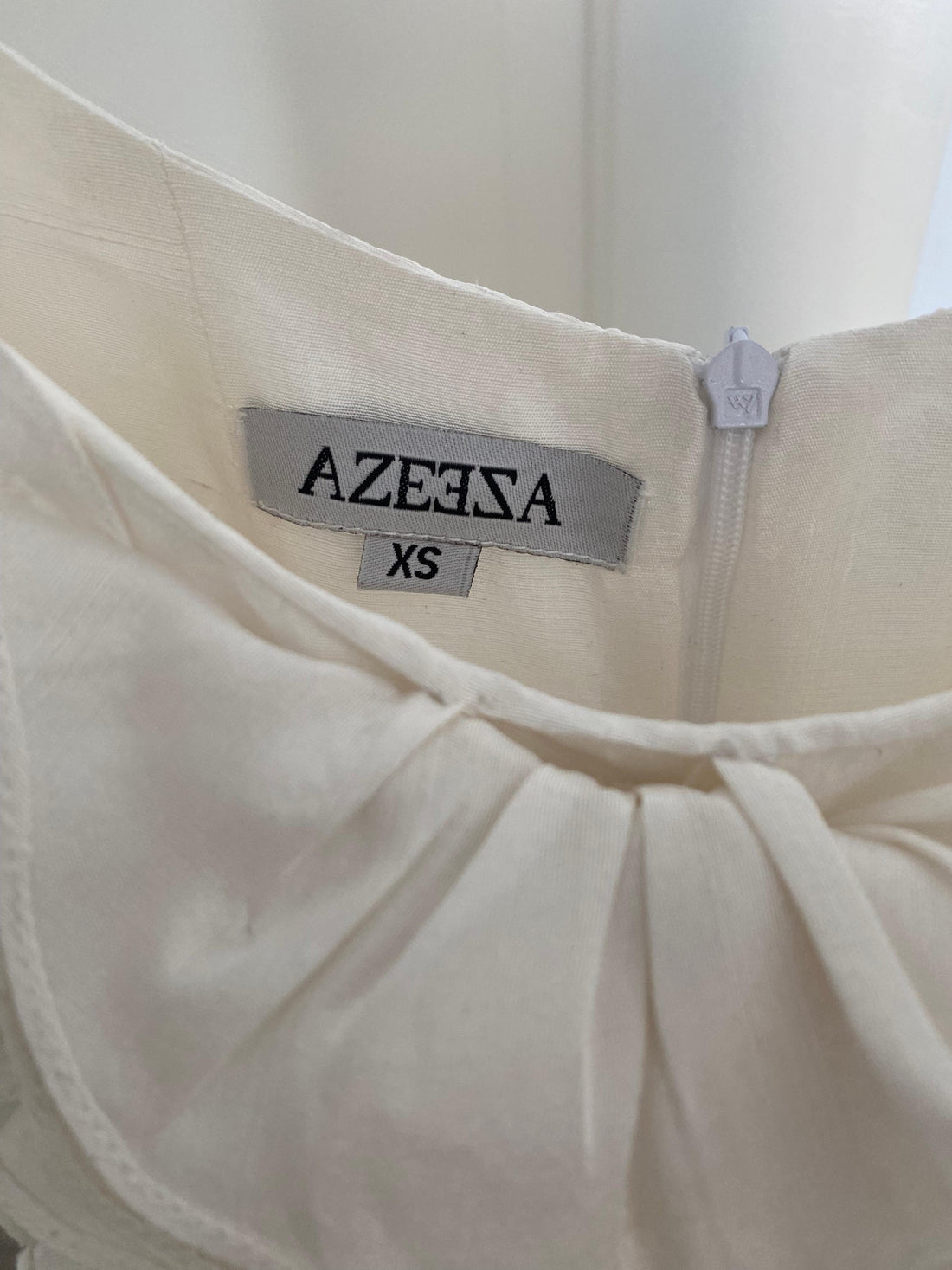 Azeeza Devon Raw Silk White Dress - XS