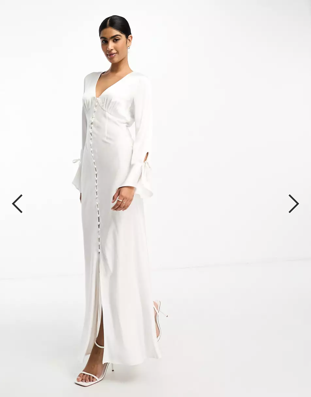 ASOS Never Fully Dressed Bridal satin maxi dress in ivory - 6