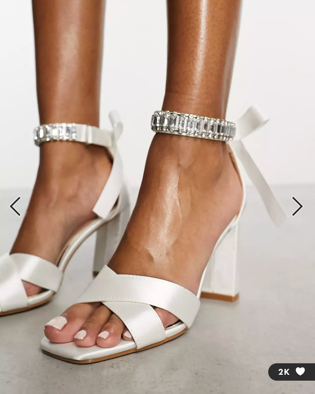 ASOS Be Mine Bridal Carmela block heeled Sandals - 8