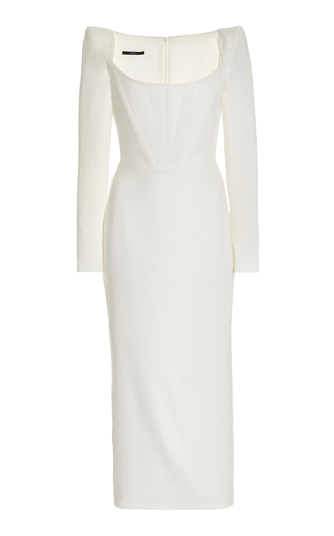Alex Perry Leigh Corseted Satin Midi Dress - 2