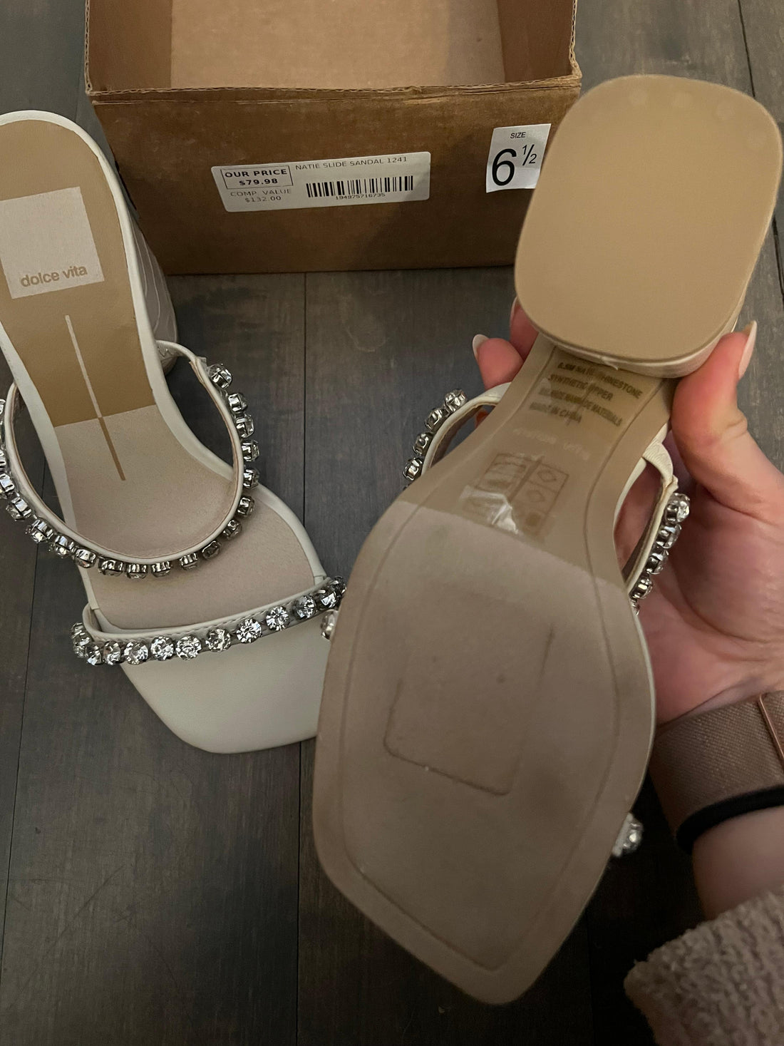 Dolce Vita Natie Slide bejeweled platform sandals - 6.5